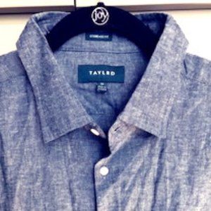 TAYLRD Standard Fit Chambray Short Sleeves Shirt
